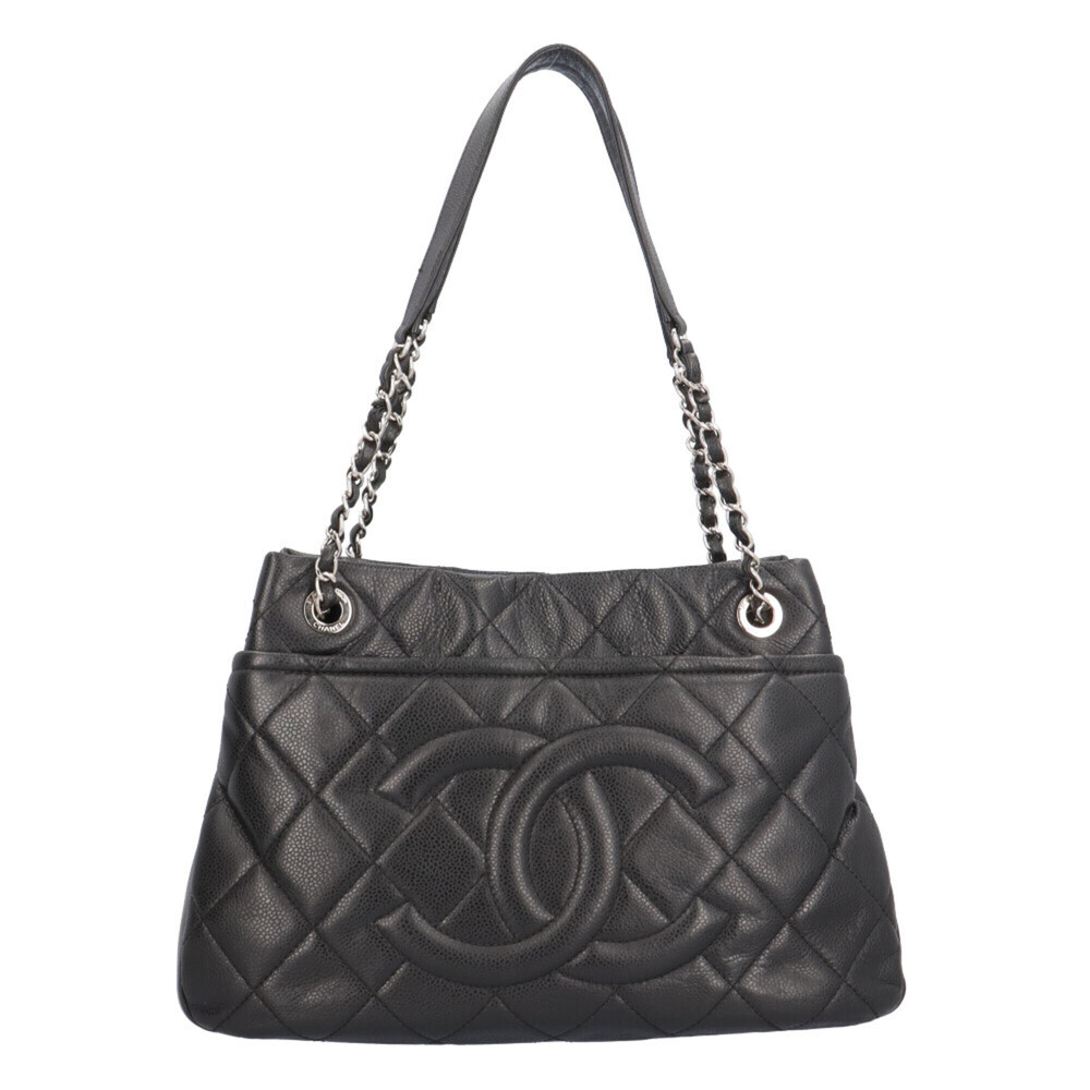 Chanel Coco Mark Matelassé Tote Bag, Handbag, Caviar Leather, Black, Women's,...